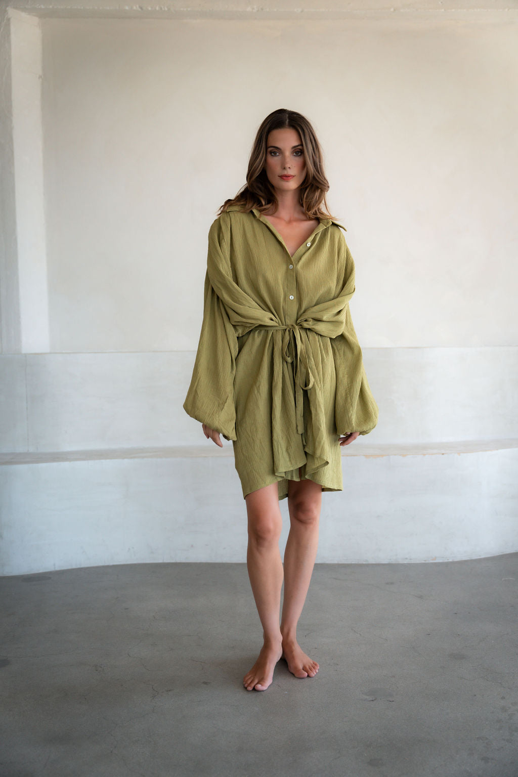 crinkle shirt dress Crinkle Shirt Dress
